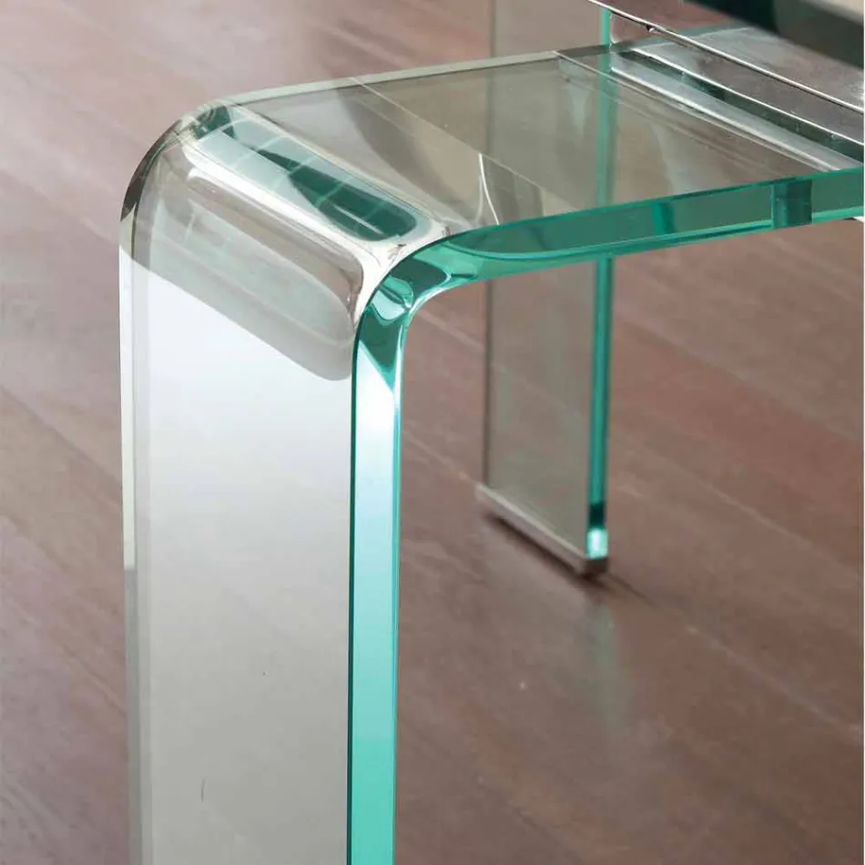 Lord extendable table with tempered glass top Viadurini