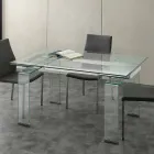 Lord extendable table with tempered glass top Viadurini