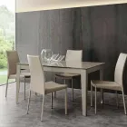 Extendable table with modern tempered glass top Baltimora Viadurini