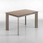 Extendable table with Zeno painted tempered glass top Viadurini