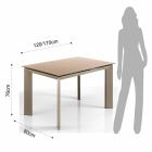 Extendable table with Zeno painted tempered glass top Viadurini
