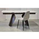Extendable table from 180 to 260 cm in Sintered Stone Stoneware with Calacatta finish - Vortex Viadurini