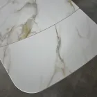 Extendable Table from 180 to 260 cm in Sintered Stone Stoneware with Calacatta Finish - Vortex Viadurini