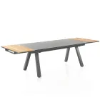 Extendable Outdoor Table in Anthracite Aluminum and Glass Top - Aimer Viadurini