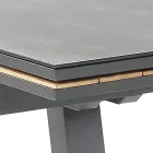 Extendable Outdoor Table in Anthracite Aluminum and Glass Top - Aimer Viadurini