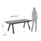 Extendable Outdoor Table in Anthracite Aluminum and Glass Top - Aimer Viadurini