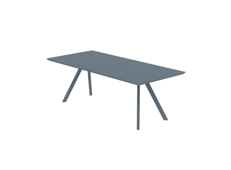Extendable Garden Table in Galvanized Steel Made in Italy - Brienne Viadurini