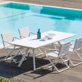 Extendable Garden Table in Galvanized Steel Made in Italy - Brienne