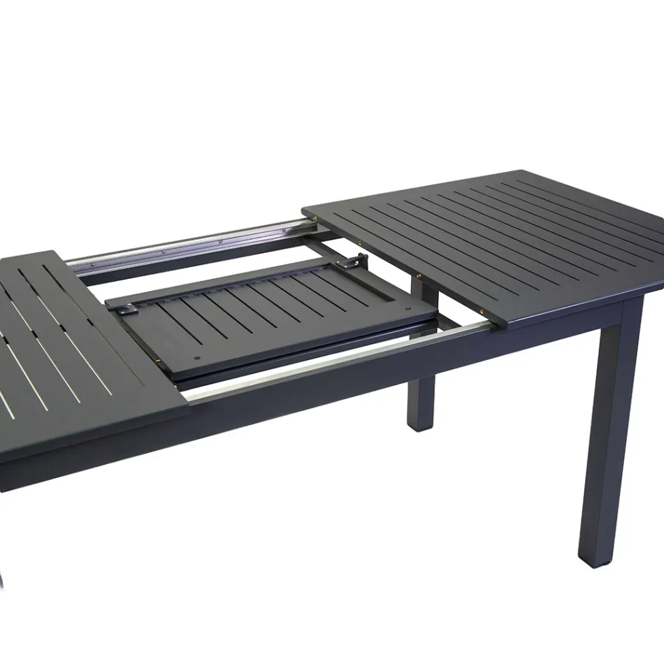 Extendable Garden Table in Aluminum with Slatted Top - Passport Viadurini