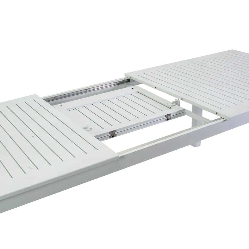 Extendable Garden Table in Aluminum with Slatted Top - Passport Viadurini