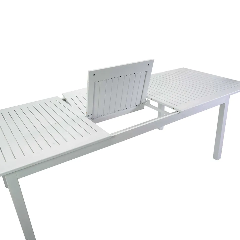 Extendable Garden Table in Aluminum with Slatted Top - Passport Viadurini