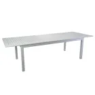 Extendable Garden Table in Aluminum with Slatted Top - Passport Viadurini