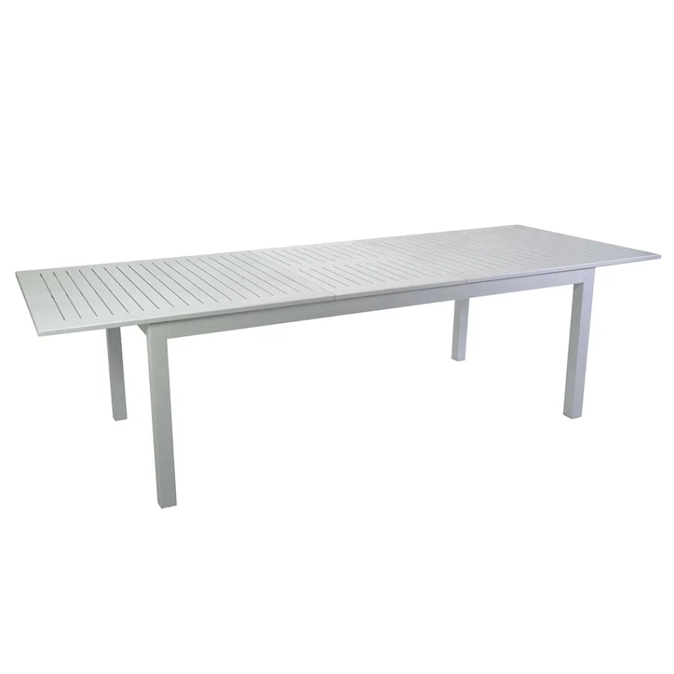 Extendable Garden Table in Aluminum with Slatted Top - Passport Viadurini