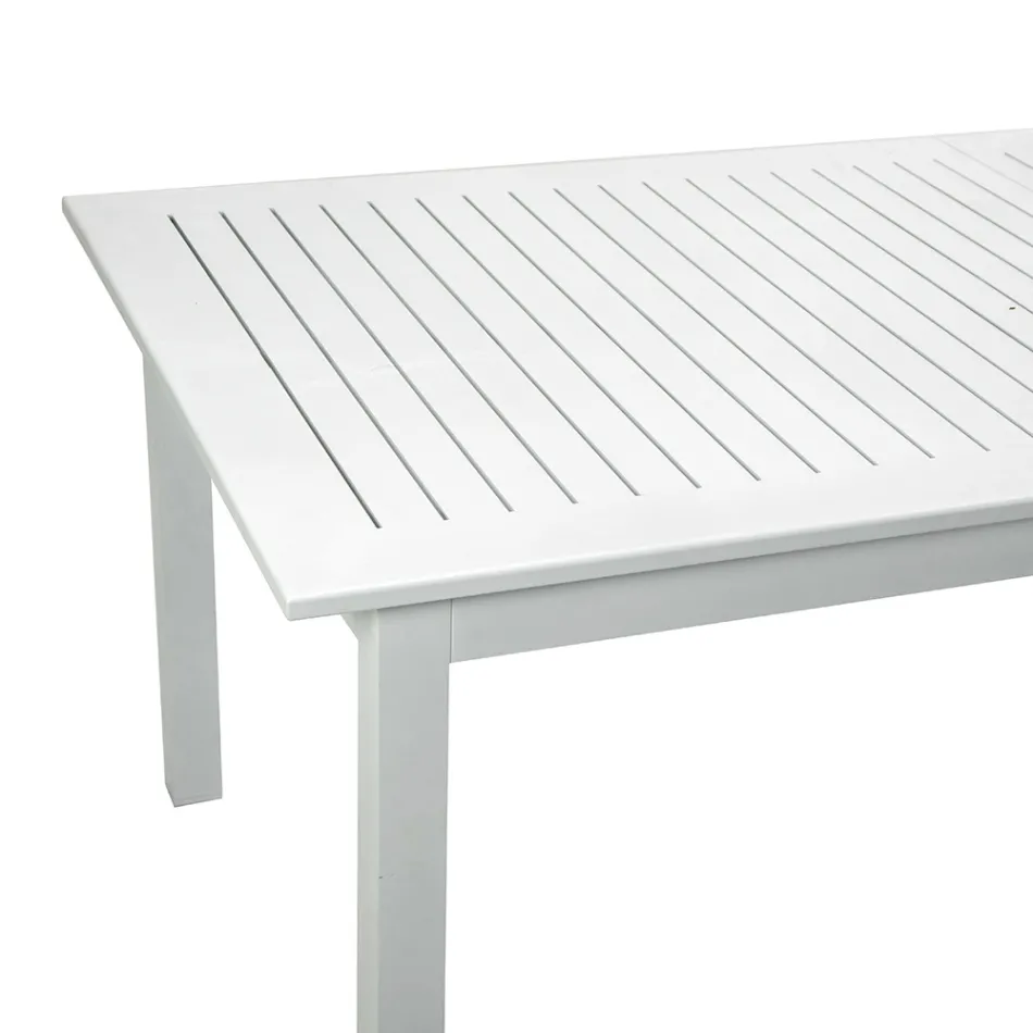 Extendable Garden Table in Aluminum with Slatted Top - Passport Viadurini