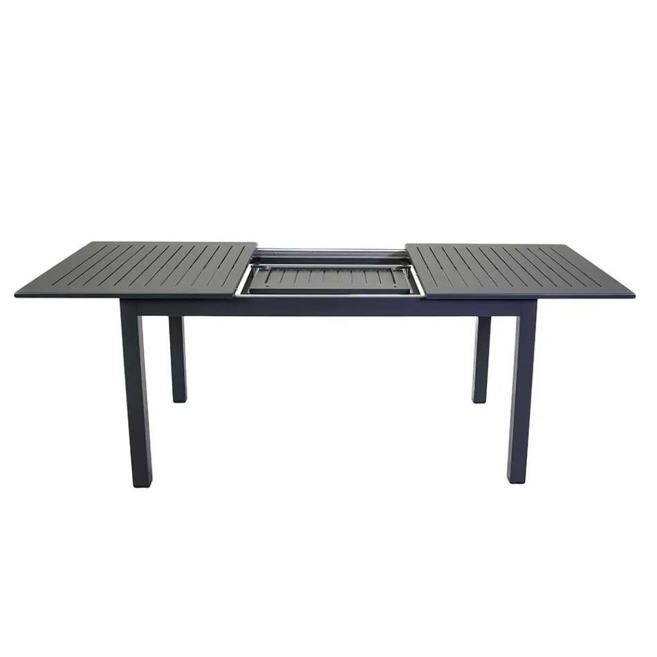 Extendable Garden Table in Aluminum with Slatted Top - Passport Viadurini