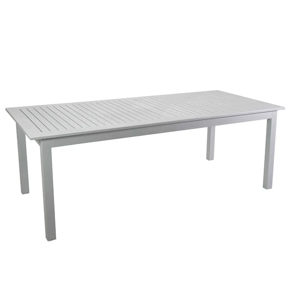 Extendable Garden Table in Aluminum with Slatted Top - Passport Viadurini