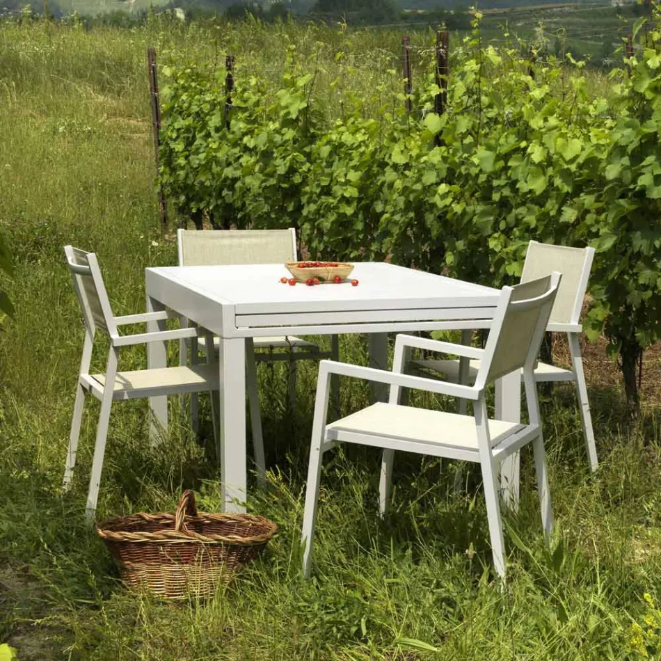 Extendable Garden Table Made Entirely of Aluminum - Sheet Viadurini
