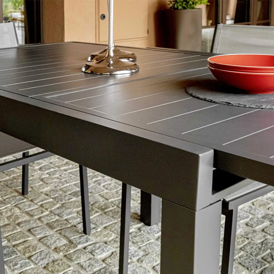 Extendable Garden Table Made Entirely of Aluminum - Sheet Viadurini