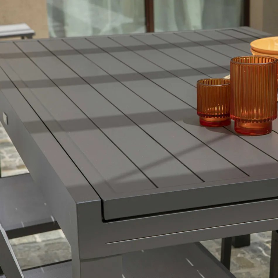 Extendable Garden Table Made Entirely of Aluminum - Sheet Viadurini