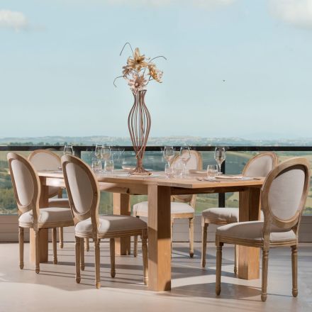 Extendable Living Room Table Made of Solid Teak Wood - Fidia Viadurini