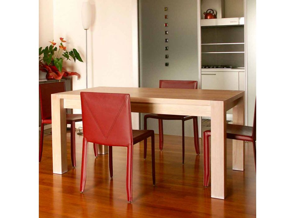 Extendable design table in oak wood, L160 / 260xP90cm, Jacob Viadurini