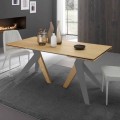 Extensible dining table with oak wood top Daryl, made in Italy