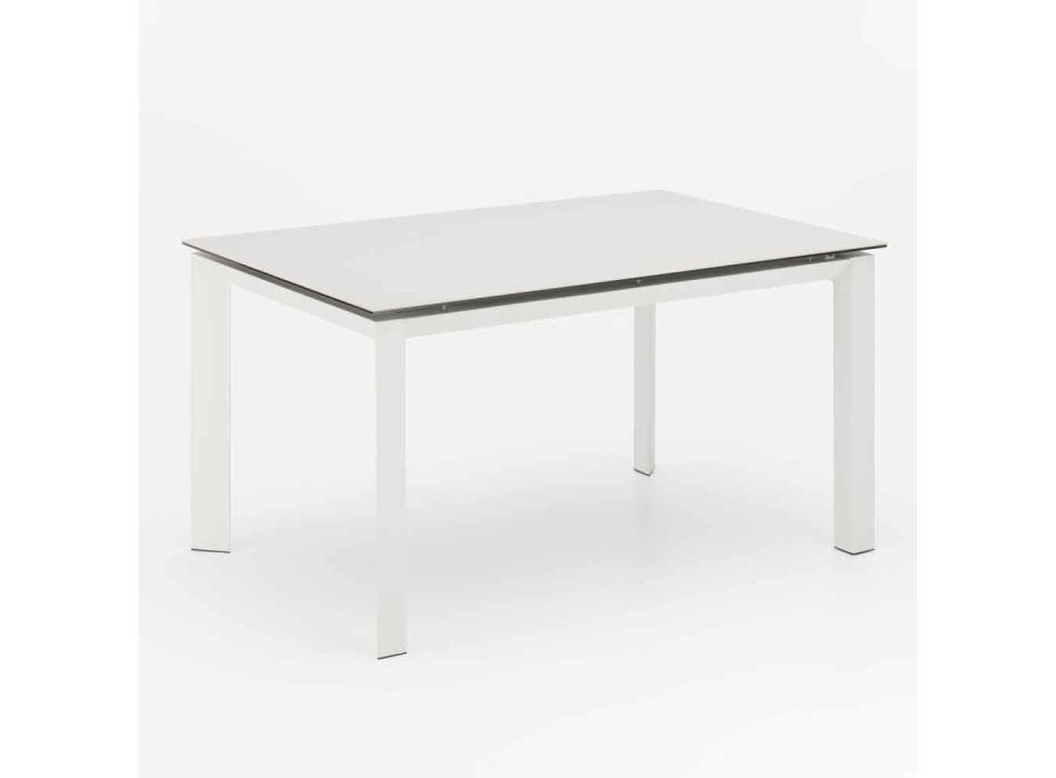 Design extendable table with white ceramic top, Nosate Viadurini