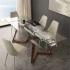 Modern extendable dining table with tempered glass top Iside Viadurini