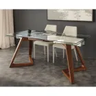 Modern extendable dining table with tempered glass top Iside Viadurini