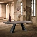 Design extendable table in oak wood made in Italy, Zerba