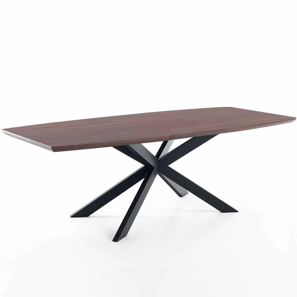 Extendable Design Table in MDF and Metal, Torquato Viadurini