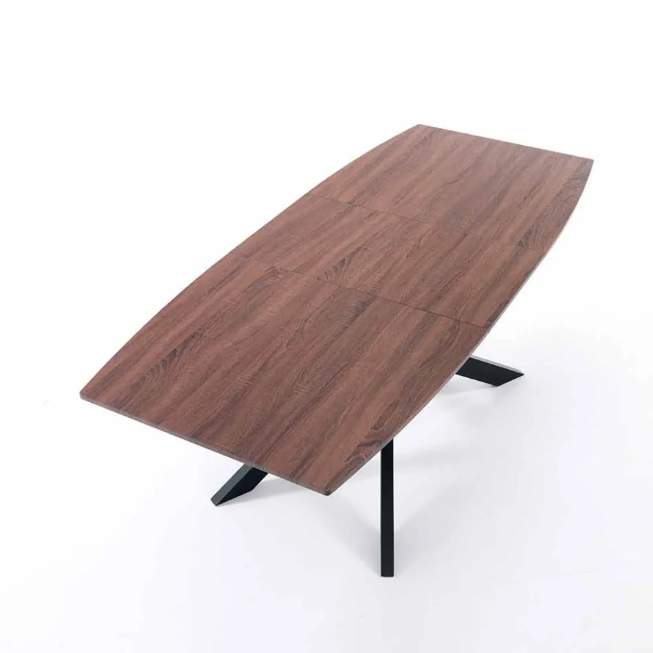Extendable Design Table in MDF and Metal, Torquato Viadurini