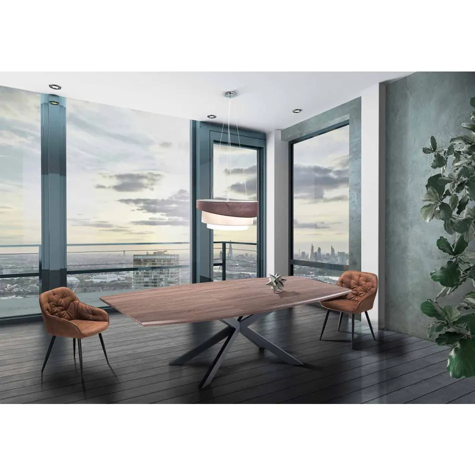 Extendable Design Table in MDF and Metal, Torquato Viadurini