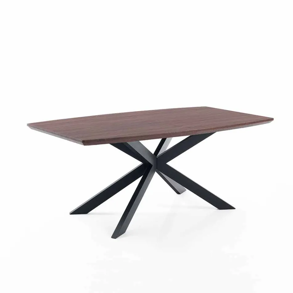 Extendable Design Table in MDF and Metal, Torquato Viadurini