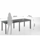 Extendable Design Table in Glass and Metal, Warrior Viadurini
