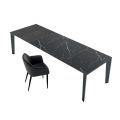 Extendable Table up to 14 Seats in Ceramic and Steel Made in Italy – Seventies