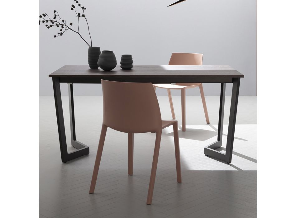 Extendable Table Up to 238 cm Moka Metal and Hpl Made in Italy - Pablito Viadurini