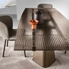 Extendable Table Up to 240 cm in Clear Ribbed Glass Made in Italy - Talete Viadurini