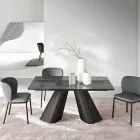 Extendable Table Up to 240 cm in Clear Ribbed Glass Made in Italy - Talete Viadurini