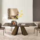 Extendable Table Up to 240 cm in Clear Ribbed Glass Made in Italy - Talete Viadurini