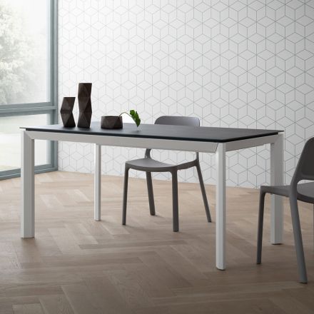 Extendable Table Up to 240 cm Top in Laminam Made in Italy - Filiberto Viadurini