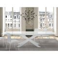 Extendable Table up to 300 cm in Glass and Steel Made in Italy – Grotta