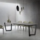 Extendable Table Up to 300 cm Metal Base Made in Italy - Bastiano Viadurini