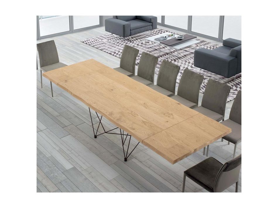 Extendable Table up to 300 cm in Made in Italy Veneered Wood – Ezzellino Viadurini