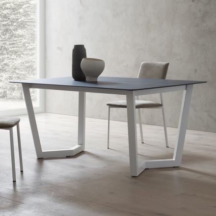 Extendable Table Up to 300 cm Laminated HPL Top Made in Italy - Bastiano Viadurini
