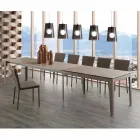 Cagliari extendable table up to 380 cm in glass ceramic and metal Viadurini