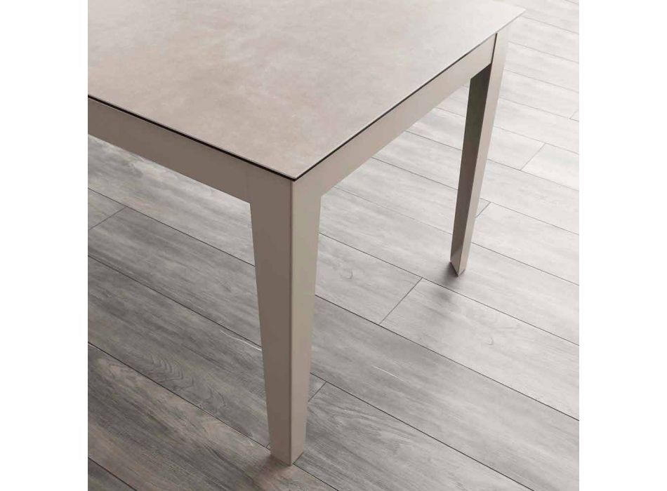 Cagliari extendable table up to 380 cm in glass ceramic and metal Viadurini