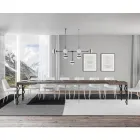 Extendable Table up to 4 m in Melamine Wood and Iron Made in Italy - Marella Viadurini
