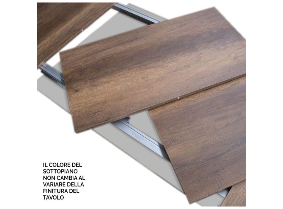 Extendable Table up to 4 m in Melamine Wood and Iron Made in Italy - Marella Viadurini