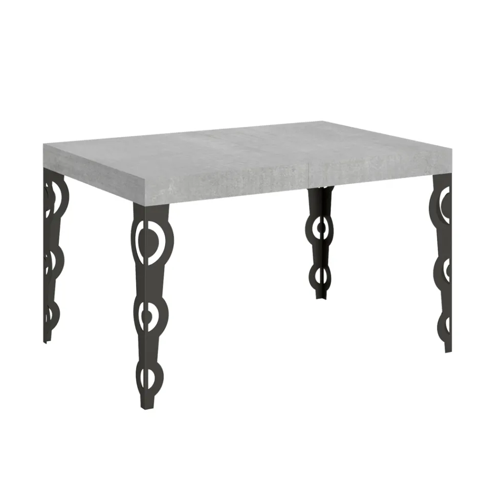 Extendable Table up to 4 m in Melamine Wood and Iron Made in Italy - Marella Viadurini